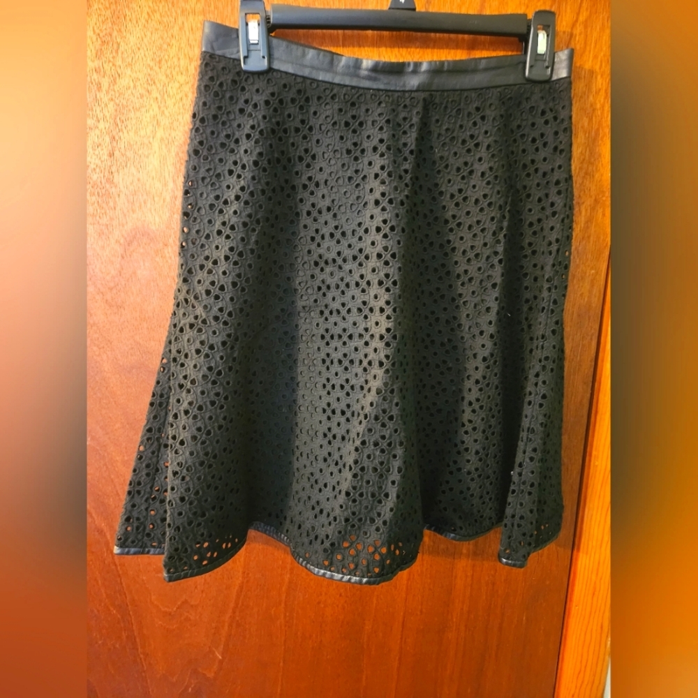 Ann Taylor black eyelet skirt